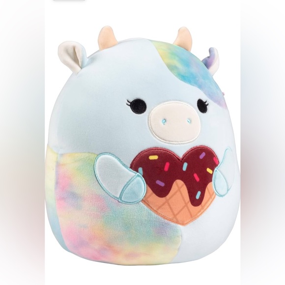 NWT 10” Caedia the Cow Holding Heart Squishmallow—Valentines Day Collection - Picture 3 of 5